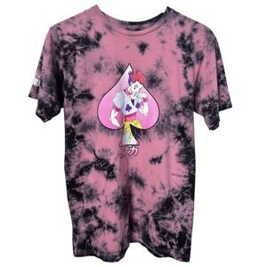 Hunter x Hunter Anime T-Shirt Hisoka Ace Tie Dye Pink Black Manga Graphic Medium